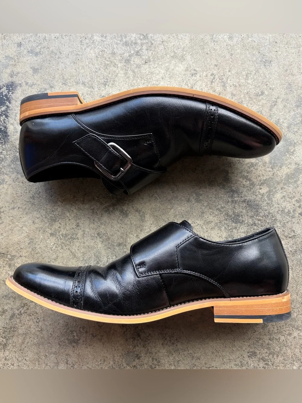 Stacy Adams Desmond Cap Toe Monk Strap Black